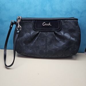 Coach Black Signature Wristlet